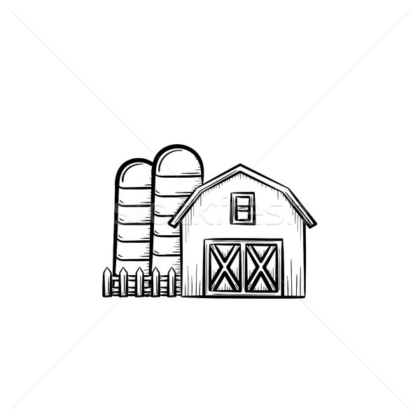 Farm shed hand drawn sketch icon. Stock photo © RAStudio