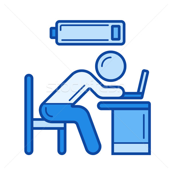 Stock photo: Tired worker line icon.