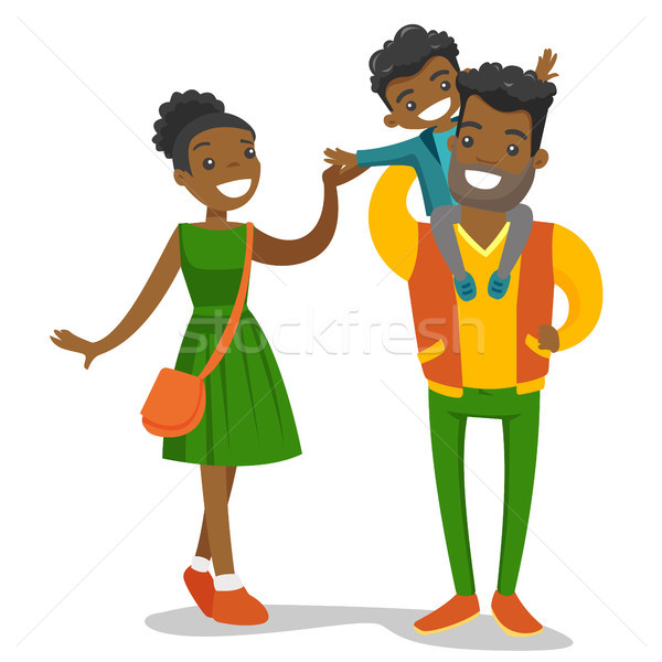 Young african-american family strolling. Stock photo © RAStudio