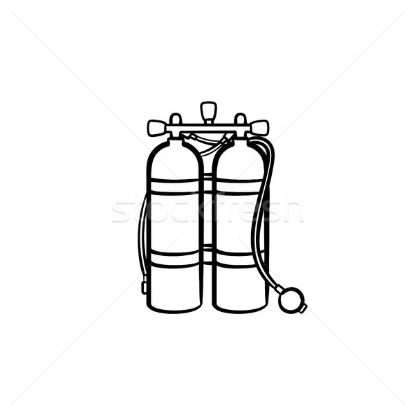 Oxygen tank hand drawn sketch icon. Stock photo © RAStudio