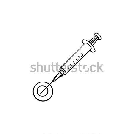 Stomatology injection hand drawn outline doodle icon. Stock photo © RAStudio
