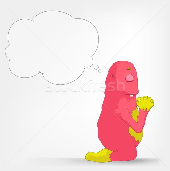 Funny Monster Beute Zeichentrickfigur isoliert grau Stock foto © RAStudio