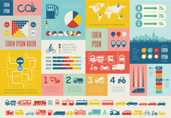 Transportation Infographic Template. Stock photo © RAStudio