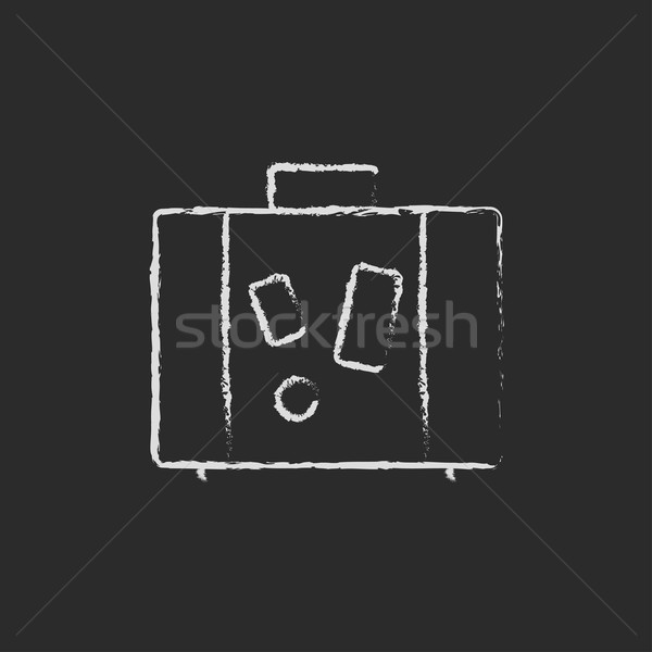 Suitcase Icon Drawn In Chalk Vector Illustration C Rastudio Stockfresh