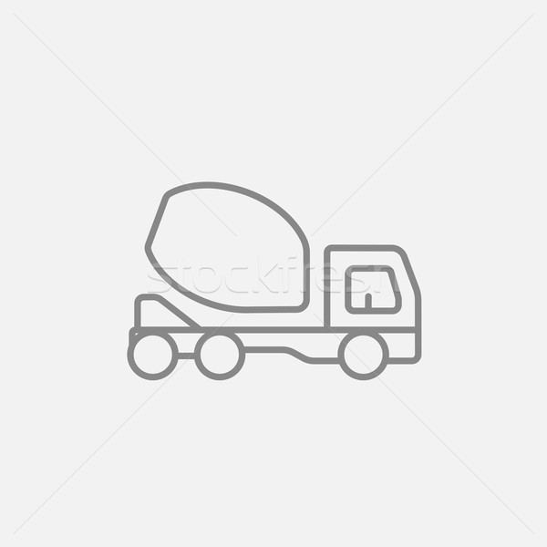конкретные смеситель грузовика линия икона веб Сток-фото © RAStudio
