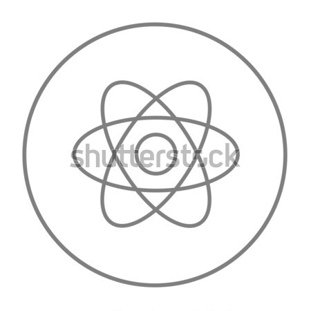Atom line ikona internetowych komórkowych infografiki Zdjęcia stock © RAStudio