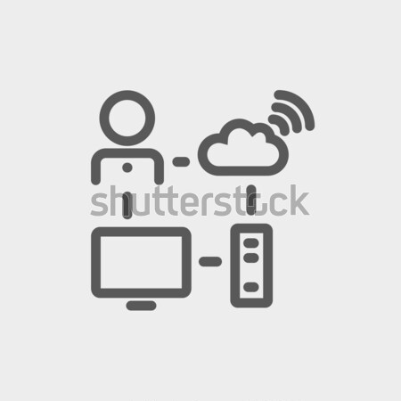 Cloud computing line icon. Stock photo © RAStudio