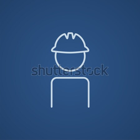 Worker wearing hard hat line icon. Stock photo © RAStudio