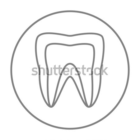Сток-фото: зубов · линия · икона · веб · мобильных · Инфографика