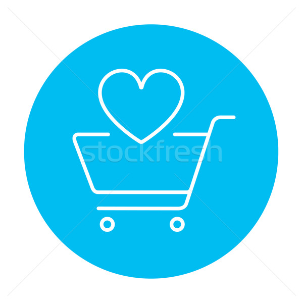 Shopping cart with heart line icon. Stock photo © RAStudio