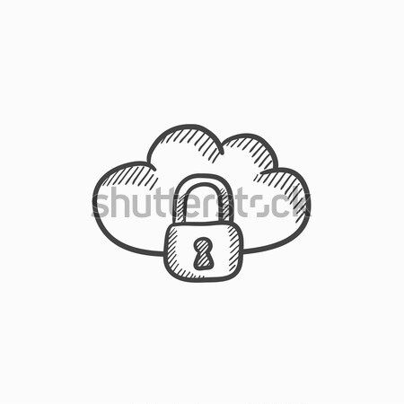 Cloud computing security sketch icon. Stock photo © RAStudio