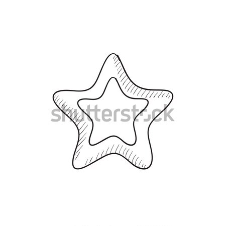 Foto stock: Estrela · esboço · ícone · vetor · isolado