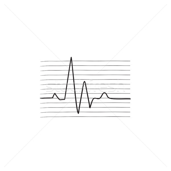 Heart beat cardiogram sketch icon. Stock photo © RAStudio