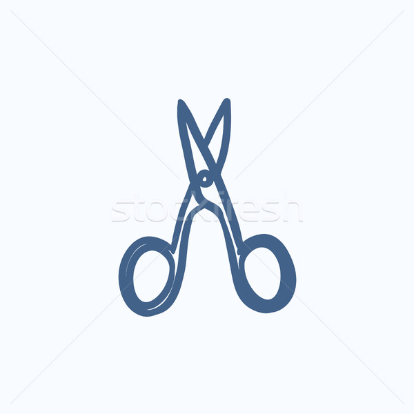 Stock photo: Nail scissors sketch icon.