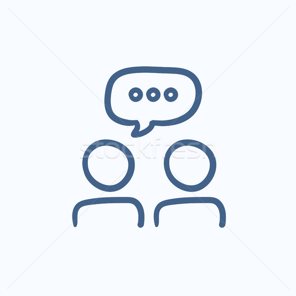 People with speech square above heads sketch icon. Stock photo © RAStudio