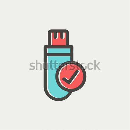 Stock photo: USB flash drive sketch icon.