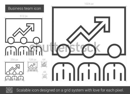 ストックフォト: ビジネスチーム · 行 · アイコン · ベクトル · 孤立した · 白