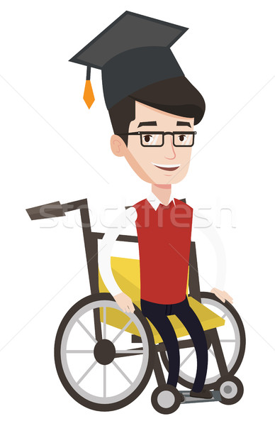 Pós-graduação sessão cadeira de rodas feliz caucasiano inválido Foto stock © RAStudio