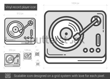 Vinile giradischi line icona vettore isolato Foto d'archivio © RAStudio