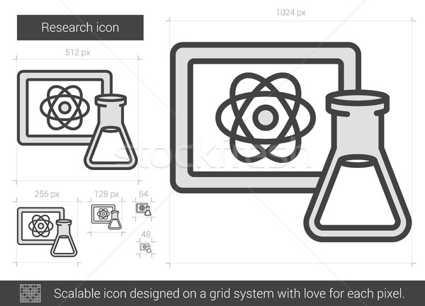 Onderzoek lijn icon vector geïsoleerd witte Stockfoto © RAStudio