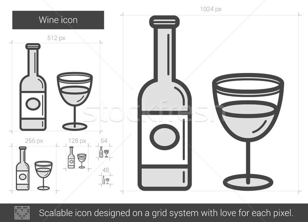 şarap hat ikon vektör yalıtılmış beyaz şarap Stok fotoğraf © RAStudio