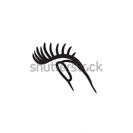 False eyelashes sketch icon. Stock photo © RAStudio