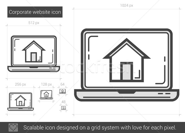 Stockfoto: Corporate · website · lijn · icon · vector · geïsoleerd