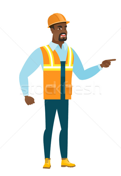 Furious builder screaming vector illustration. Stock photo © RAStudio