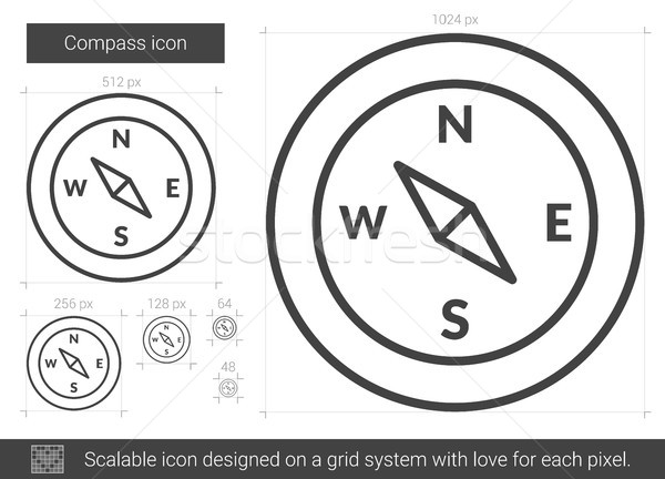 Stock photo: Compass line icon.