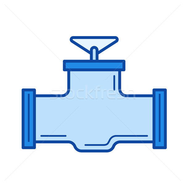 Industrielle vanne ligne icône vecteur isolé Photo stock © RAStudio