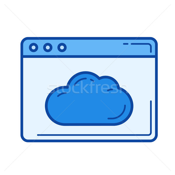 Stock photo: Cloud storage line icon.