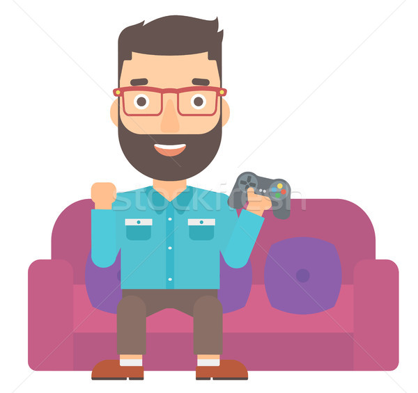 Man playing video game. Stock photo © RAStudio