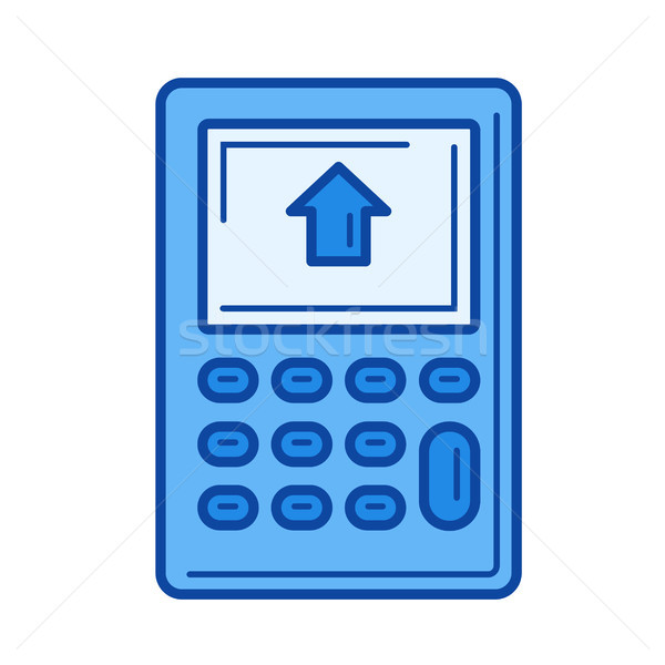 Calculator with house on display line icon. Stock photo © RAStudio