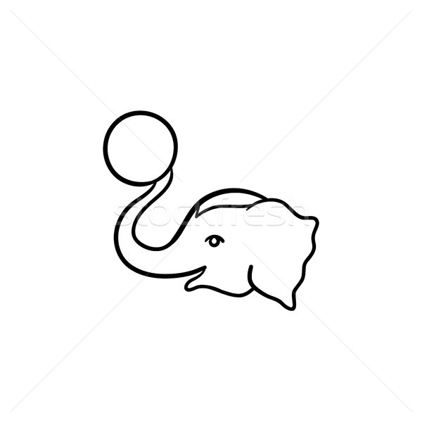 Circus elephant hand drawn sketch icon. Stock photo © RAStudio