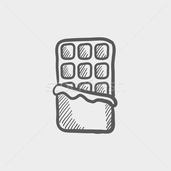 Gaufre croquis icône web mobiles dessinés à la main [[stock_photo]] © RAStudio