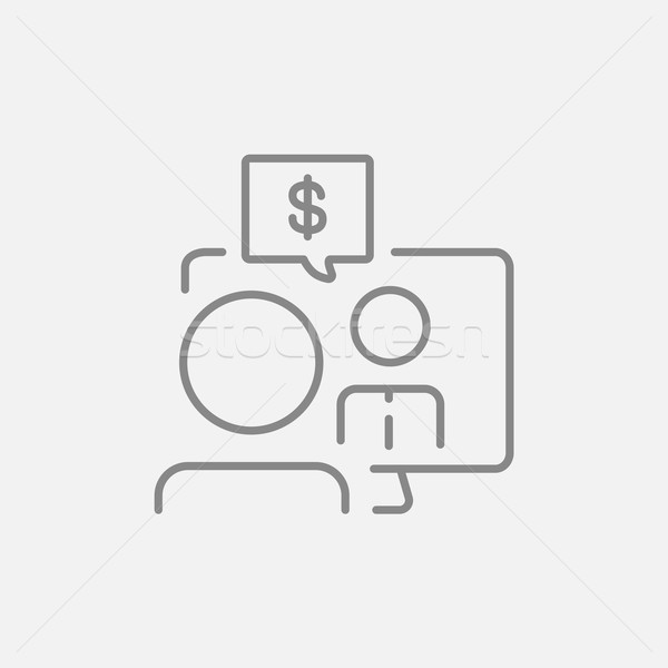 Business video onderhandelingen lijn icon man Stockfoto © RAStudio