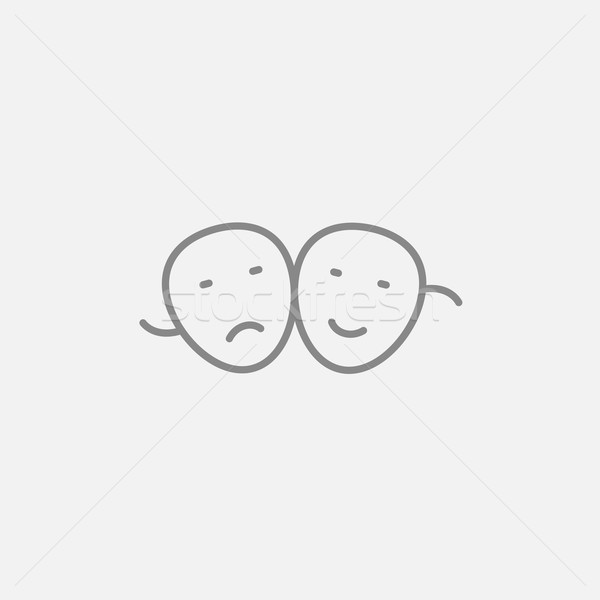 Two theatrical masks line icon. Stock photo © RAStudio