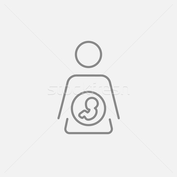 嬰兒 胎兒 母親 子宮 線 圖標 商業照片 © RAStudio