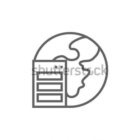 Server and globe line icon. Stock photo © RAStudio