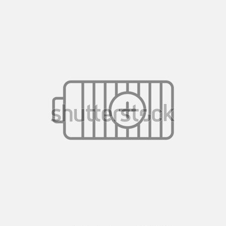 Fully charged battery line icon. Stock photo © RAStudio