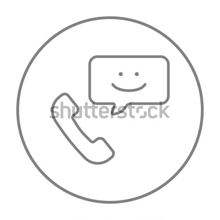 Receiver with speach square line icon. Stock photo © RAStudio