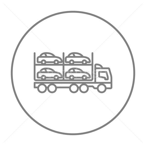 Car carrier line icon. Stock photo © RAStudio