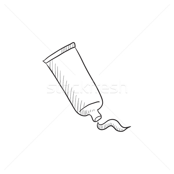Cream tube and stroke sketch icon. Stock photo © RAStudio