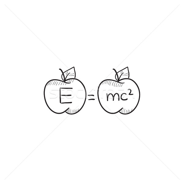 Two apples with formulae sketch icon. Stock photo © RAStudio