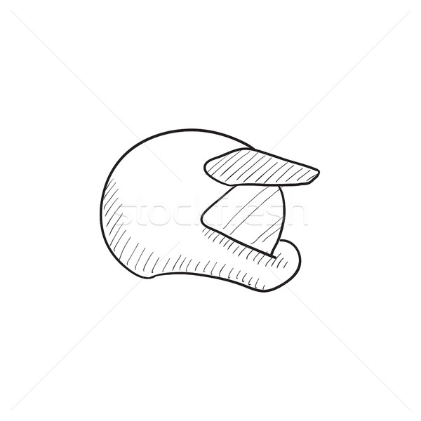Motorcycle helmet line outline icon Royalty Free Vector