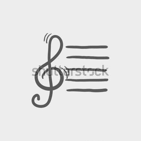 Violinschlüssel Skizze Symbol Vektor isoliert Hand gezeichnet Stock foto © RAStudio