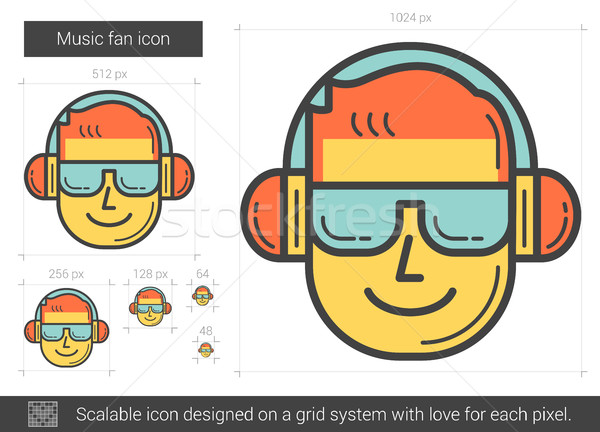 Musique fan ligne icône vecteur isolé [[stock_photo]] © RAStudio