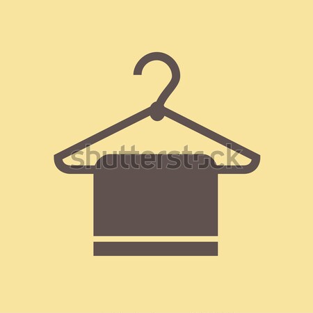 Stock foto: Handtuch · Kleiderbügel · Skizze · Symbol · Vektor · isoliert