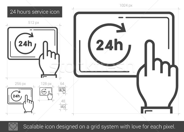 Twenty four hours service line icon. Stock photo © RAStudio