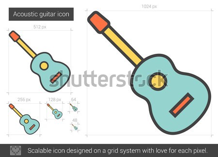 Foto stock: Jazz · guitarra · linha · ícone · vetor · isolado